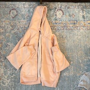 Peach Hooded Zip-Up Sweatshirt brandy Melville peach ish color zip up